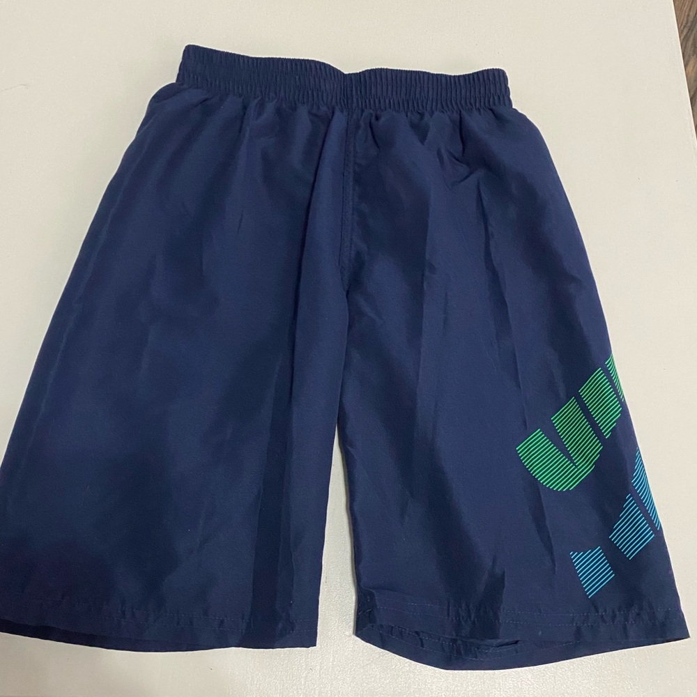 Nike Kids Navy Shorts with Green Accents